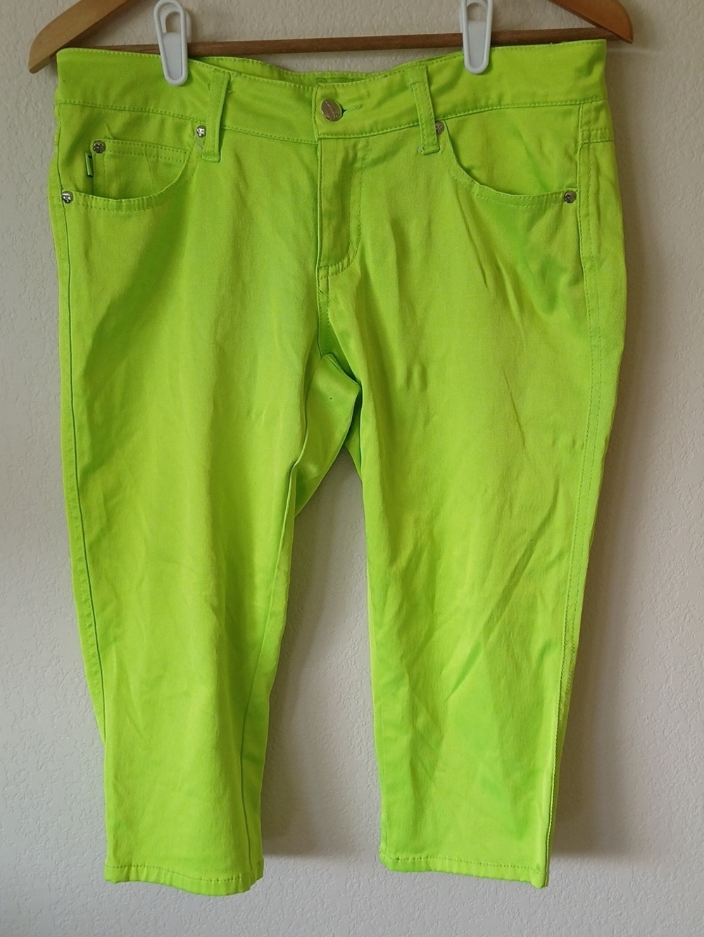 Vintage TRIPP NYC Neon Green Capri Pants Y2K